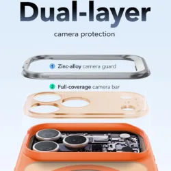 ESR รุ่น Classic Hybrid Case with Stash Stand (Camera Control Button) - เคส iPhone 17 Pro Max - สี Frosted Orange 16 ESR รุ่น Classic Hybrid Case with Stash Stand (Camera Control Button) - เคส iPhone 17 Pro Max - สี Frosted Orange