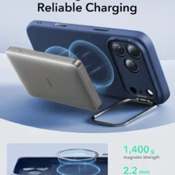 ESR รุ่น Cloud Soft with Stash Stand (Camera Control Button) - เคส iPhone 17 Pro Max - สี Navy Blue 10 ESR รุ่น Cloud Soft with Stash Stand (Camera Control Button) - เคส iPhone 17 Pro Max - สี Navy Blue