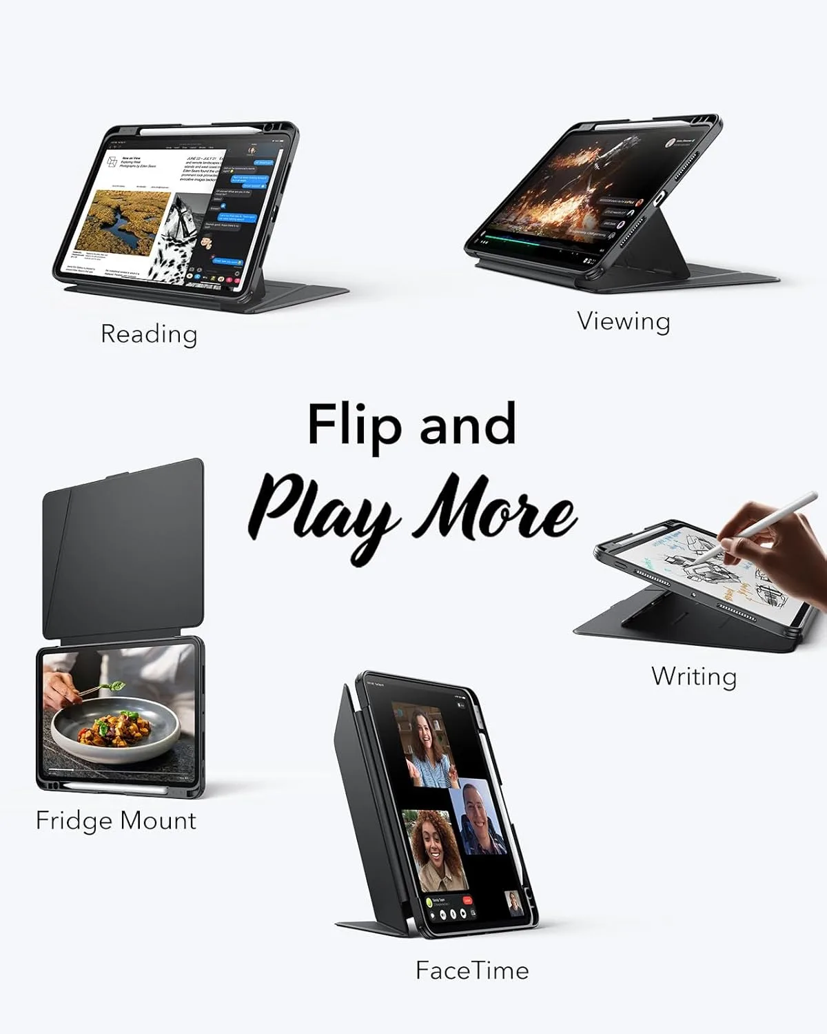 ESR รุ่น Flip Magnetic Case (Pencil Holder) - เคส iPad Pro 11" (M5/M4) - สี Black 3 ESR รุ่น Flip Magnetic Case (Pencil Holder) - เคส iPad Pro 11" (M5/M4) - สี Black - Image 3