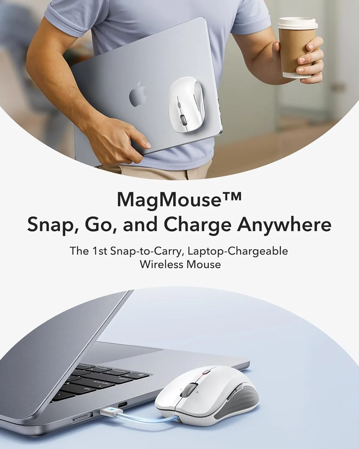 ESR รุ่น MagMouse - เมาส์ไร้สาย - สี White 2 ESR รุ่น MagMouse - เมาส์ไร้สาย - สี White - Image 2