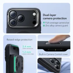 ESR รุ่น Cloud Soft with Stash Stand (Camera Control Button) - เคส iPhone 17 Pro Max - สี Black 9 ESR รุ่น Cloud Soft with Stash Stand (Camera Control Button) - เคส iPhone 17 Pro Max - สี Black