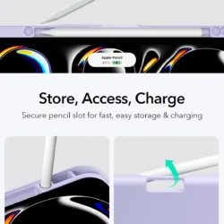 ESR รุ่น Flip Magnetic Case (Pencil Holder) - เคส iPad Pro 11" (M5/M4) - สี Purple