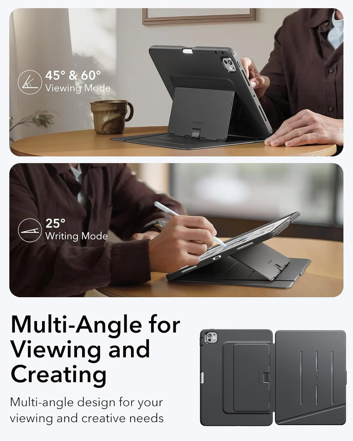ESR รุ่น Flip Magnetic Case (Pencil Holder) - เคส iPad Pro 11" (M5/M4) - สี Black 4 ESR รุ่น Flip Magnetic Case (Pencil Holder) - เคส iPad Pro 11" (M5/M4) - สี Black - Image 4