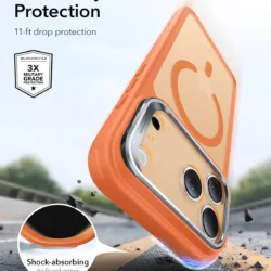 ESR รุ่น Classic Hybrid Case with Stash Stand (Camera Control Button) - เคส iPhone 17 Pro Max - สี Frosted Orange 11 ESR รุ่น Classic Hybrid Case with Stash Stand (Camera Control Button) - เคส iPhone 17 Pro Max - สี Frosted Orange