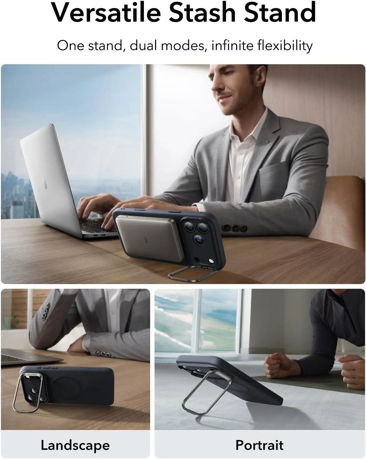 ESR รุ่น Cloud Soft with Stash Stand (Camera Control Button) - เคส iPhone 17 Pro Max - สี Black 6 ESR รุ่น Cloud Soft with Stash Stand (Camera Control Button) - เคส iPhone 17 Pro Max - สี Black - Image 6