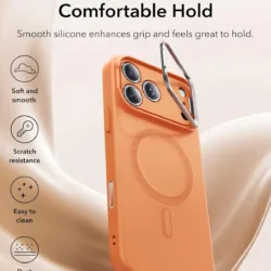 ESR รุ่น Cloud Soft with Stash Stand (Camera Control Button) - เคส iPhone 17 Pro - สี Orange