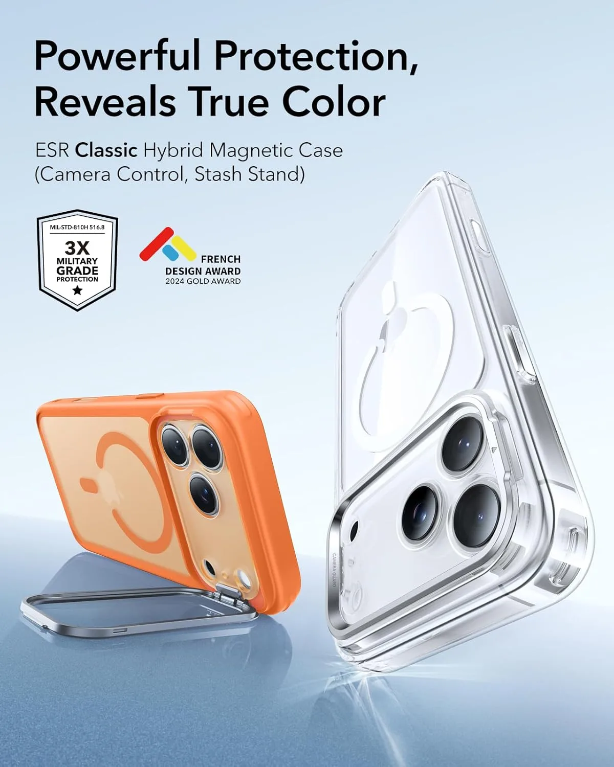 ESR รุ่น Classic Hybrid Case with Stash Stand (Camera Control Button) - เคส iPhone 17 Pro Max - สี Frosted Orange 2 ESR รุ่น Classic Hybrid Case with Stash Stand (Camera Control Button) - เคส iPhone 17 Pro Max - สี Frosted Orange - Image 2