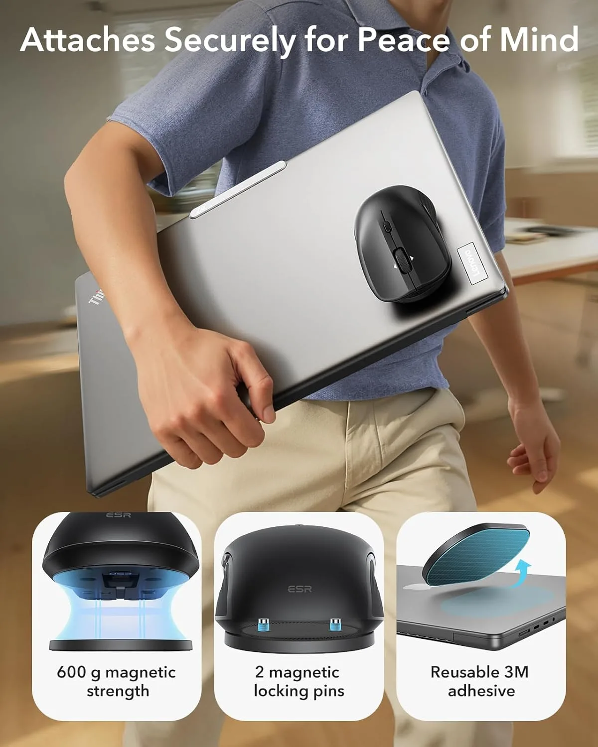 ESR รุ่น MagMouse - เมาส์ไร้สาย - สี Black 3 ESR รุ่น MagMouse - เมาส์ไร้สาย - สี Black - Image 3