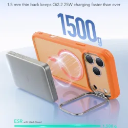 ESR รุ่น Classic Hybrid Case with Stash Stand (Camera Control Button) - เคส iPhone 17 Pro Max - สี Frosted Orange 14 ESR รุ่น Classic Hybrid Case with Stash Stand (Camera Control Button) - เคส iPhone 17 Pro Max - สี Frosted Orange