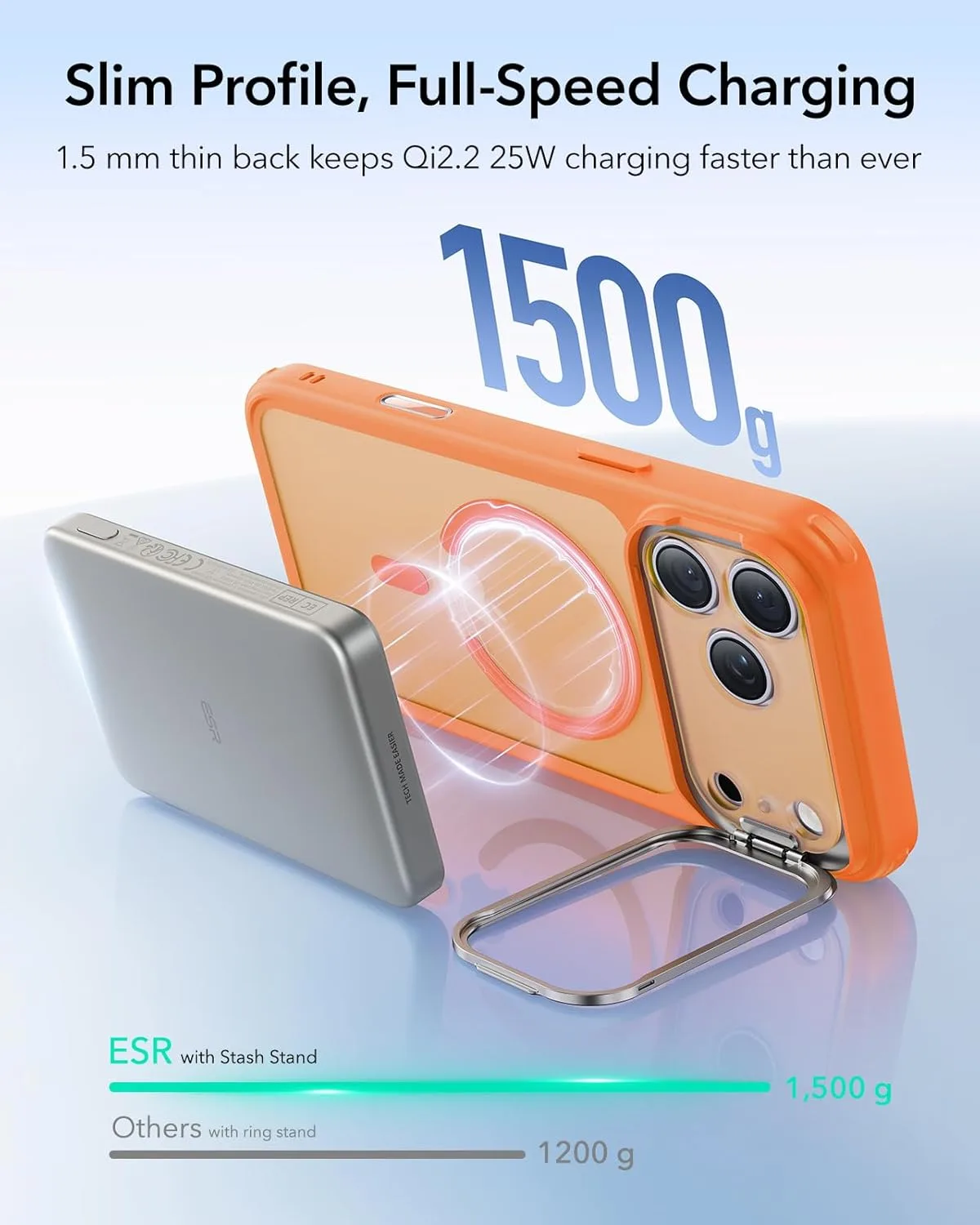 ESR รุ่น Classic Hybrid Case with Stash Stand (Camera Control Button) - เคส iPhone 17 Pro Max - สี Frosted Orange 6 ESR รุ่น Classic Hybrid Case with Stash Stand (Camera Control Button) - เคส iPhone 17 Pro Max - สี Frosted Orange - Image 6