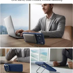 ESR รุ่น Cloud Soft with Stash Stand (Camera Control Button) - เคส iPhone 17 Pro Max - สี Navy Blue 12 ESR รุ่น Cloud Soft with Stash Stand (Camera Control Button) - เคส iPhone 17 Pro Max - สี Navy Blue