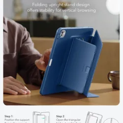ESR รุ่น Flip Magnetic Case (Pencil Holder) - เคส iPad Pro 11" (M5/M4) - สี Blue 12 ESR รุ่น Flip Magnetic Case (Pencil Holder) - เคส iPad Pro 11" (M5/M4) - สี Blue