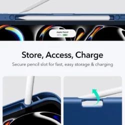 ESR รุ่น Flip Magnetic Case (Pencil Holder) - เคส iPad Pro 11" (M5/M4) - สี Blue 15 ESR รุ่น Flip Magnetic Case (Pencil Holder) - เคส iPad Pro 11" (M5/M4) - สี Blue