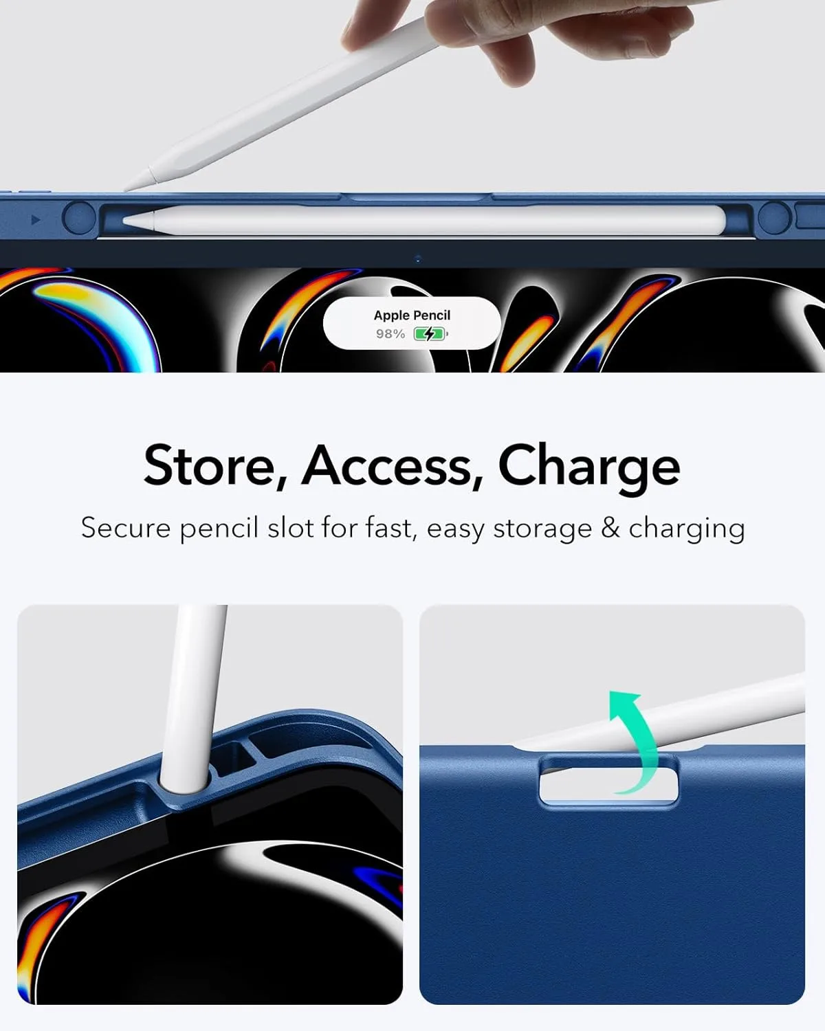 ESR รุ่น Flip Magnetic Case (Pencil Holder) - เคส iPad Pro 11" (M5/M4) - สี Blue 7 ESR รุ่น Flip Magnetic Case (Pencil Holder) - เคส iPad Pro 11" (M5/M4) - สี Blue - Image 7