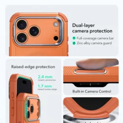 ESR รุ่น Cyber Tough Case with Stash Stand (Camera Control Button) - เคส iPhone 17 Pro Max - สี Orange 9 ESR รุ่น Cyber Tough Case with Stash Stand (Camera Control Button) - เคส iPhone 17 Pro Max - สี Orange