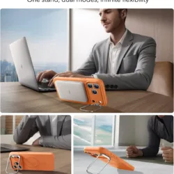 ESR รุ่น Cloud Soft with Stash Stand (Camera Control Button) - เคส iPhone 17 Pro - สี Orange