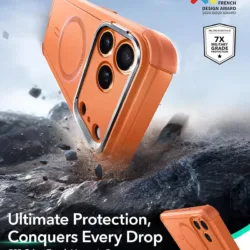 ESR รุ่น Cyber Tough Case with Stash Stand (Camera Control Button) - เคส iPhone 17 Pro Max - สี Orange 8 ESR รุ่น Cyber Tough Case with Stash Stand (Camera Control Button) - เคส iPhone 17 Pro Max - สี Orange