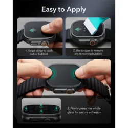 ESR รุ่น Armorite Protection - ฟิล์มกระจก Apple Watch Ultra 1/2/3 (49mm) - สี Titanium (2ชิ้น)