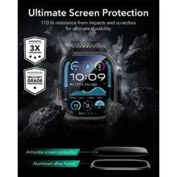 ESR รุ่น Armorite Protection - ฟิล์มกระจก Apple Watch Ultra 1/2/3 (49mm) - สี Titanium (2ชิ้น)