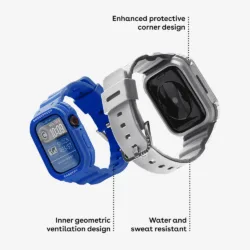 Casetify รุ่น The Bounce Odyssey Band - เคสและสายนาฬิกา Apple Watch 46mm - สี Electric Blue/Silver