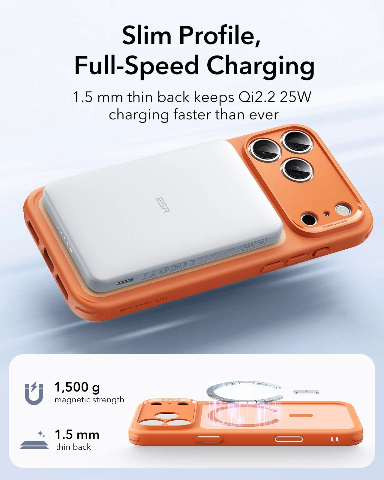 ESR รุ่น Classic Hybrid Case (Camera Control Button) - เคส iPhone 17 Pro Max - สี Frosted Orange 7 ESR รุ่น Classic Hybrid Case (Camera Control Button) - เคส iPhone 17 Pro Max - สี Frosted Orange - Image 7