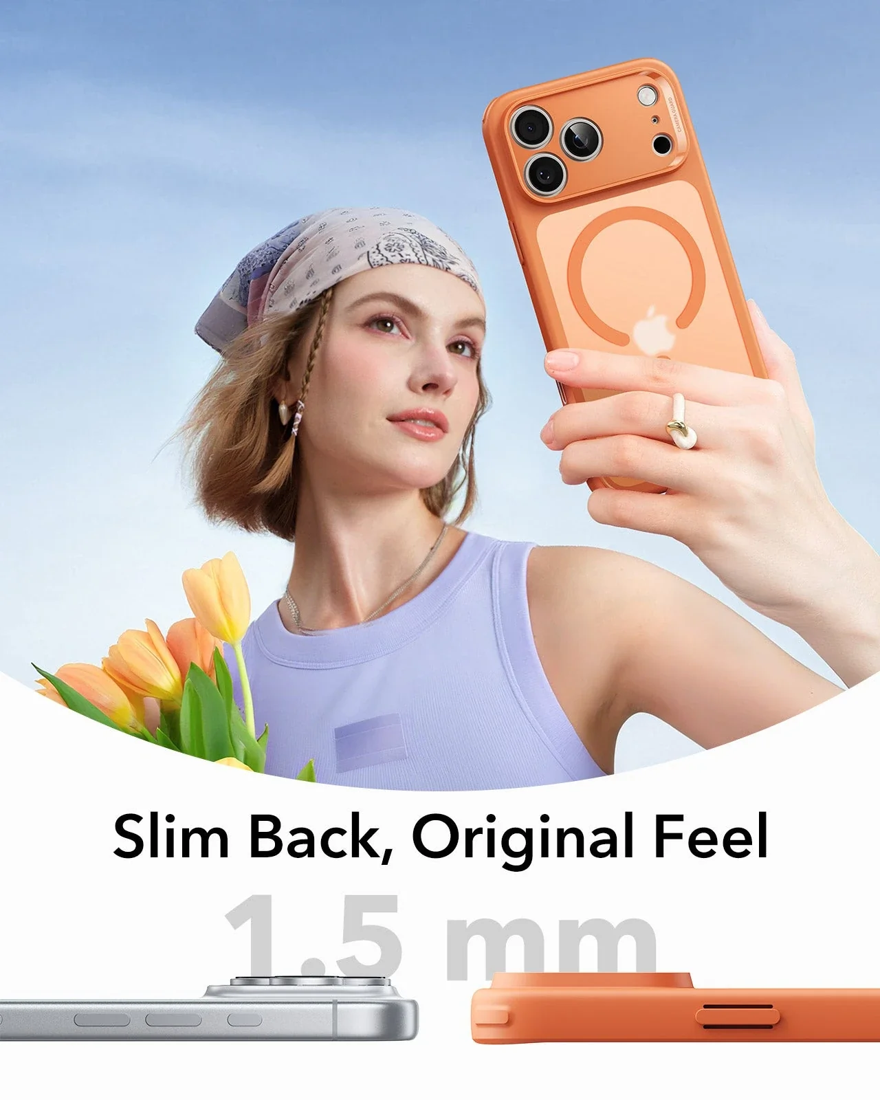 ESR รุ่น Classic Hybrid Case (Camera Control Button) - เคส iPhone 17 Pro Max - สี Frosted Orange 4 ESR รุ่น Classic Hybrid Case (Camera Control Button) - เคส iPhone 17 Pro Max - สี Frosted Orange - Image 4