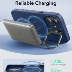 ESR รุ่น Cloud Soft with Stash Stand (Camera Control Button) - เคส iPhone 17 - สี Navy Blue