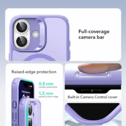 ESR รุ่น Classic Hybrid Case (Camera Control Button) - เคส iPhone 17 - สี Frosted Purple