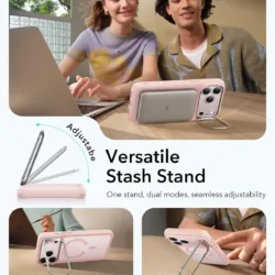 ESR รุ่น Classic Hybrid Case with Stash Stand (Camera Control Button) - เคส iPhone 17 Pro - สี Frosted Bubblegum Pink