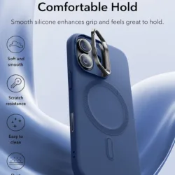 ESR รุ่น Cloud Soft with Stash Stand (Camera Control Button) - เคส iPhone 17 - สี Navy Blue