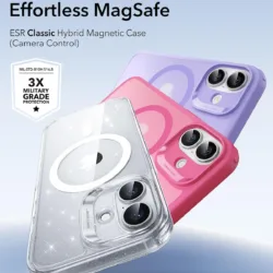 ESR รุ่น Classic Hybrid Case (Camera Control Button) - เคส iPhone 17 - สี Frosted Purple