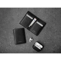 GRAMS(28) รุ่น 104 Fold-Out Wallet - กระเป๋าสตางค์ - สี Pebbled Navy Blue