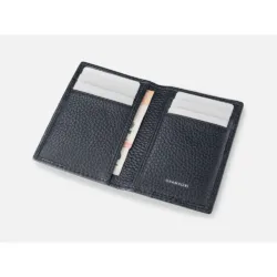 GRAMS(28) รุ่น 104 Fold-Out Wallet - กระเป๋าสตางค์ - สี Pebbled Navy Blue