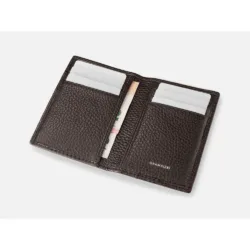 GRAMS(28) รุ่น 104 Fold-Out Wallet - กระเป๋าสตางค์ - สี Pebbled Dark Brown