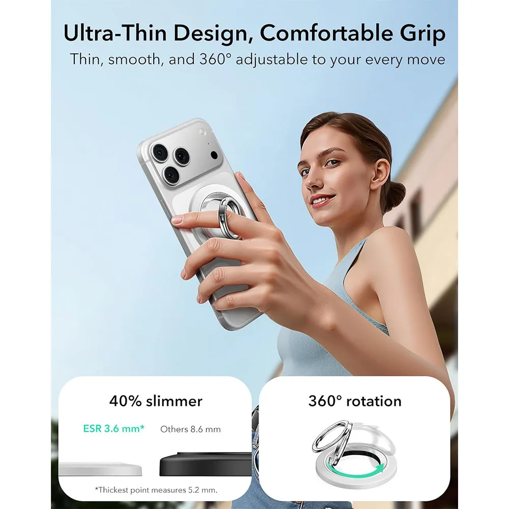 ESR รุ่น Dual-Side Magnetic Phone Grip Stand 360 - ขาตั้งแหวนแม่เหล็ก - สี White 3 ESR รุ่น Dual-Side Magnetic Phone Grip Stand 360 - ขาตั้งแหวนแม่เหล็ก - สี White - Image 3