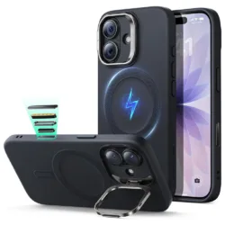 ESR รุ่น Cloud Soft with Stash Stand (Camera Control Button) - เคส iPhone 17 - สี Black