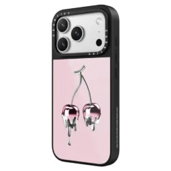 Casetify รุ่น Glaze Case with Magsafe - เคส iPhone 17 Pro Max - ลาย Chrome Cherry/Soft Blush