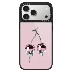 Casetify รุ่น Glaze Case with Magsafe - เคส iPhone 17 Pro Max - ลาย Chrome Cherry/Soft Blush