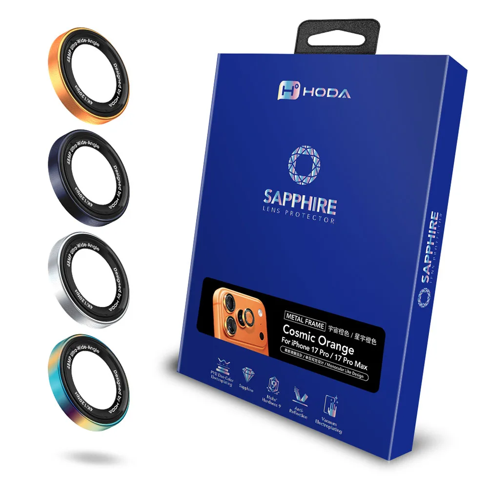 Hoda รุ่น Sapphire Lens Protector (Monocular) - กระจกเลนส์กล้อง iPhone 17 Pro / 17 Pro Max 1 Hoda รุ่น Sapphire Lens Protector (Monocular) - กระจกเลนส์กล้อง iPhone 17 Pro / 17 Pro Max