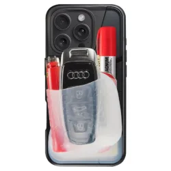 Ninja Labs รุ่น Flex Pouch® - เคส iPhone 16 Pro - สี Black/Clear