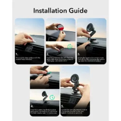 ESR รุ่น OmniLock Magnetic Car Mount (Suction Cup) - แท่นวางมือถือในรถ - สี Black Carbon Fiber