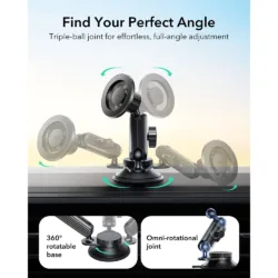 ESR รุ่น OmniLock Magnetic Car Mount (Suction Cup) - แท่นวางมือถือในรถ - สี Black Carbon Fiber