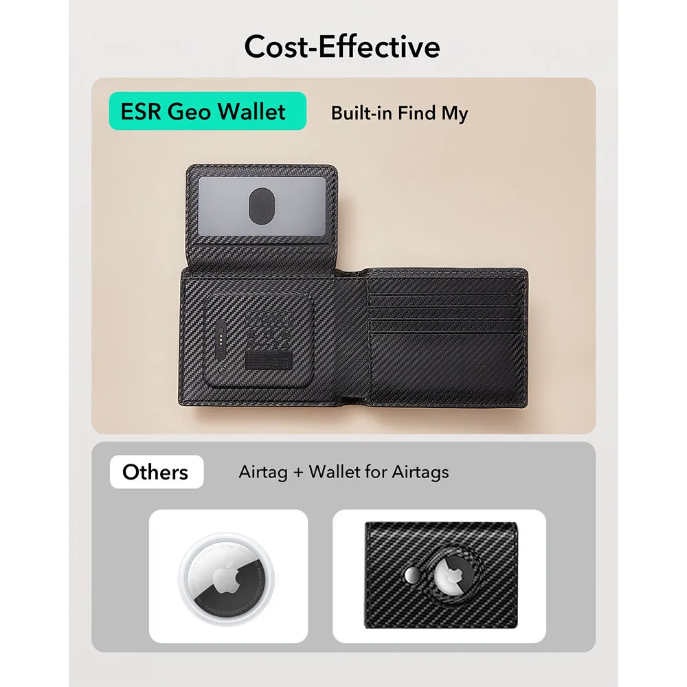 ESR รุ่น Geo Wallet (Find My) - กระเป๋าสตางค์ - สี Carbon Fiber 7 ESR รุ่น Geo Wallet (Find My) - กระเป๋าสตางค์ - สี Carbon Fiber - Image 7