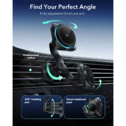 ESR รุ่น OmniLock Magnetic Car Charger with CryoBoost (25W) - แท่นชาร์จไร้สายติดช่องแอร์ในรถ - สี Black