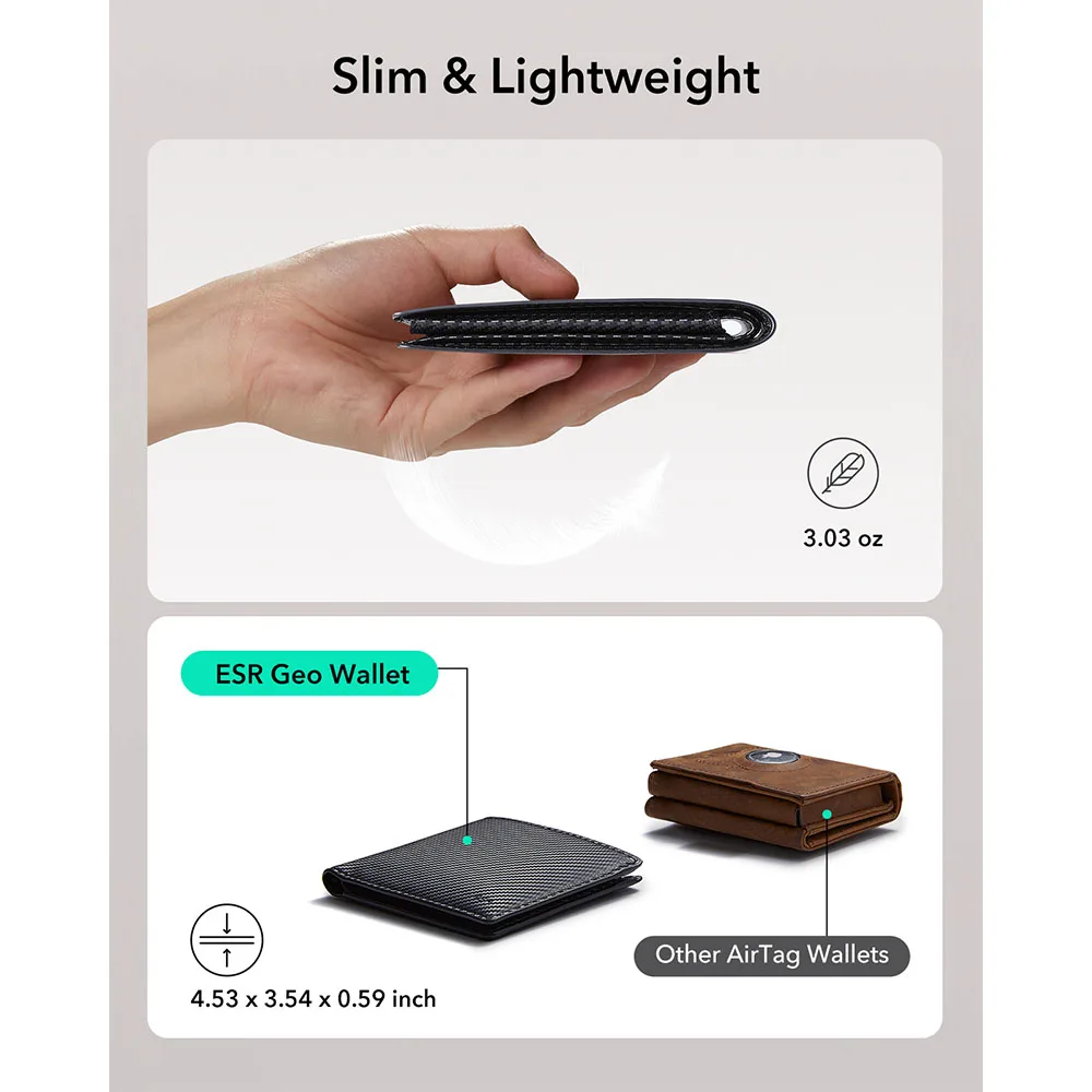 ESR รุ่น Geo Wallet (Find My) - กระเป๋าสตางค์ - สี Carbon Fiber 8 ESR รุ่น Geo Wallet (Find My) - กระเป๋าสตางค์ - สี Carbon Fiber - Image 8