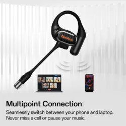 OpenRock รุ่น Link 20 - หูฟังไร้สาย Open Ear พร้อมไมค์แม่เหล็ก - สี Black