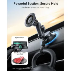 ESR รุ่น OmniLock Magnetic Car Mount (Suction Cup) - แท่นวางมือถือในรถ - สี Black Carbon Fiber