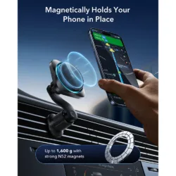 ESR รุ่น OmniLock Magnetic Car Charger with CryoBoost (25W) - แท่นชาร์จไร้สายติดช่องแอร์ในรถ - สี Black