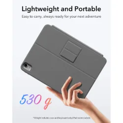 ESR รุ่น Flex Keyboard Case (Detachable) - เคส iPad 11" (A16/2025), iPad 10.9" (10th/2022) - สี Dark Gray (US Layout)