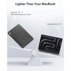 ESR รุ่น Shift Keyboard Case (Detachable) - เคส iPad Pro 13" (M5/M4) - สี Dark Gray (US Layout)